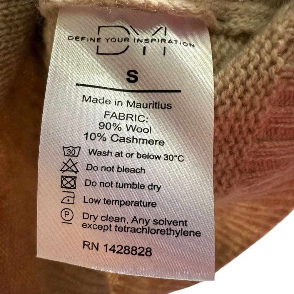 DYI Women's Cashmere Wool Oversized Sweater Heather Oatmeal Size Small - Picture 7 of 8